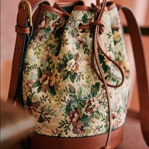 Sezane mini farrow bag in floral tapestry print